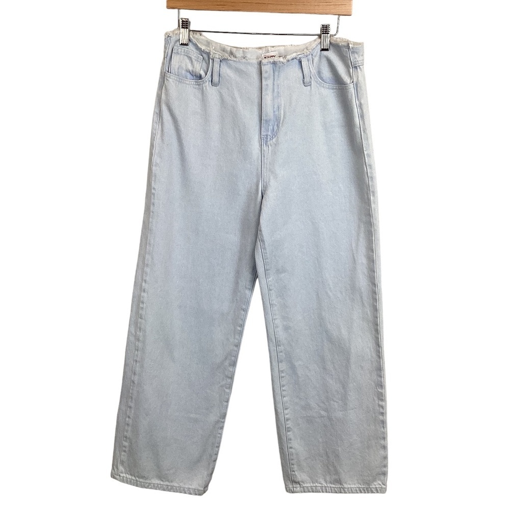 Princess Polly Wide leg light wash high‎ rise baggy jeans size 8